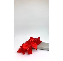 Подвязка для невесты красная кружевная